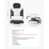 VEVOR Boat Seat, High Backrest, Folding Fishing Boat Seat with Thickened Sponge Cushion & Waterproof PVC Leather, Aluminum Alloy Hinges, Flip Up Boat Seat for Boats, Yachts, Ships, Black & Grey