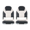 VEVOR Boat Seat, High Backrest, Folding Fishing Boat Seat with Thickened Sponge Cushion & Waterproof PVC Leather, Aluminum Alloy Hinges, Flip Up Boat Seat for Boats, Yachts, Ships, Black & Grey