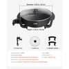 VEVOR Electric Hot Pot, 1360W 5 L Double-flavor Shabu Shabu Pot, Non-Stick Electric Cooker with Divider, Clear Glass Lid, Temperature control, Chinese Hotpot for 6-10 People Family Dinning & Party