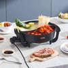 VEVOR Electric Hot Pot, 1360W 5 L Double-flavor Shabu Shabu Pot, Non-Stick Electric Cooker with Divider, Clear Glass Lid, Temperature control, Chinese Hotpot for 6-10 People Family Dinning & Party