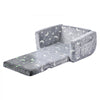 VEVOR 2-in-1 Kids Sofa, Foldable Toddler Soft Couch with Armrests, Glow in the Dark Kids Couch Fold Out with 28D Sponge & Flannel, Convertible Toddler Chair to Lounger for Reading and Gaming, M, Gray