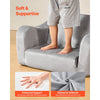 VEVOR 2-in-1 Kids Sofa, Foldable Toddler Soft Couch with Armrests, Made of 28D Sponge & Short Pile, Convertible Toddler Chair to Lounger, Kid Couch Fold Out for Fun Playtime or Comfy Lounging, M, Gray