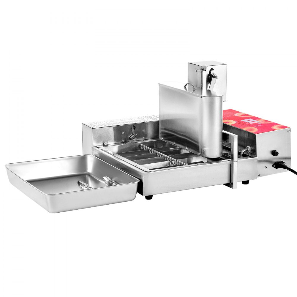 VEVOR Commercial Automatic Donuts Machine, 6 Rows Donuts Making Equipment, 360 pcs/hour Electric High Power Doughnut Maker, Stainless Steel Frying Auto Fryer, with Intelligent Control