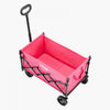 VEVOR Collapsible Wagon Carts, 120L & 225LBS Folding Wagons with All-Terrain Wheels, Heavy Duty Outdoor Utility Cart with Adjustable Handle, Portable Camping Cart for Beach Grocery Garden Pink & Black