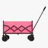 VEVOR Collapsible Wagon Carts, 120L & 225LBS Folding Wagons with All-Terrain Wheels, Heavy Duty Outdoor Utility Cart with Adjustable Handle, Portable Camping Cart for Beach Grocery Garden Pink & Black