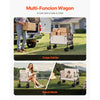 VEVOR Collapsible Folding Wagon, 550lb Load & 220L, 2 in 1 Foldable Wagon Cart Converts to Bench, Utility Wagon with Adjustable Handle, Outdoor Cart for Groceries Shopping, Camping, Gardening