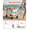 VEVOR Collapsible Folding Wagon, 550lb Load & 220L, 2 in 1 Foldable Wagon Cart Converts to Bench, Utility Wagon with Adjustable Handle, Outdoor Cart for Groceries Shopping, Camping, Gardening