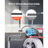 VEVOR Drain Cleaner Machine 75 FT x 1/2 Inch, Auto Feed Sewer Snake Drain Auger on Wheels, Portable Drain Cleaning Machine with 8 Cutters & Air-Activated Foot Switch for 2" to 6" Pipes
