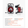 VEVOR Drain Cleaner Machine 50 FT x 5/16 Inch, Auto Feed Sewer Snake Auger with 4 Cutters & Air-Activated Foot Switch for 2" to 4" Pipes
