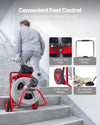 VEVOR Drain Cleaner Machine 100 FT x 1/2 Inch, Auto Feed Sewer Snake Drain Auger on Wheels, Portable Drain Cleaning Machine with 8 Cutters & Air-Activated Foot Switch for 2" to 6" Pipes