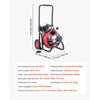 VEVOR Drain Cleaner Machine 50 FT x 1/2 Inch, Auto Feed Sewer Snake Auger on Wheels, Portable Drain Cleaning Machine with 4 Cutters & Air-activated Foot Switch for 2" to 6" Pipes
