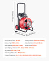VEVOR Drain Cleaner Machine 100 FT x 3/4 Inch, Auto Feed Sewer Snake Auger on Wheels, Portable Drain Cleaning Machine with 4 Cutters & Air-activated Foot Switch for 4" to 8" Pipes