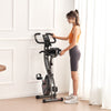 VEVOR Folding Exercise Bike, Foldable Fitness Stationary Bike, Adjustable Magnetic Resistance Stationary Bike, Upright Indoor Cycling Bike for Home Gym Workout, Comfortable Seat Cushion, LCD Monitor