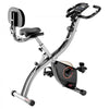 VEVOR Folding Exercise Bike, Foldable Fitness Stationary Bike, Adjustable Magnetic Resistance Stationary Bike, Upright Indoor Cycling Bike for Home Gym Workout, Comfortable Seat Cushion, LCD Monitor