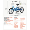 VEVOR Folding Adult Tricycle 20 inch 7 Speed Foldable Trikes for Adult, 3 Wheel Cruiser Bike w/ Cargo Basket, Adjustable Seat, Double-Wall Wheel Rims, Shopping Picnic Tricycles for Women, Men, Senior