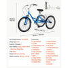 VEVOR Folding Adult Tricycle 24 inch 3 Wheel Foldable Trikes for Adult, Cruiser Bike with Cargo Basket, Adjustable Seat, and Double-Wall Wheel Rims, Shopping Picnic Tricycles for Women, Men, Seniors