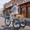VEVOR Folding Adult Tricycle 24 inch 3 Wheel Foldable Trikes for Adult, Cruiser Bike with Cargo Basket, Adjustable Seat, and Double-Wall Wheel Rims, Shopping Picnic Tricycles for Women, Men, Seniors