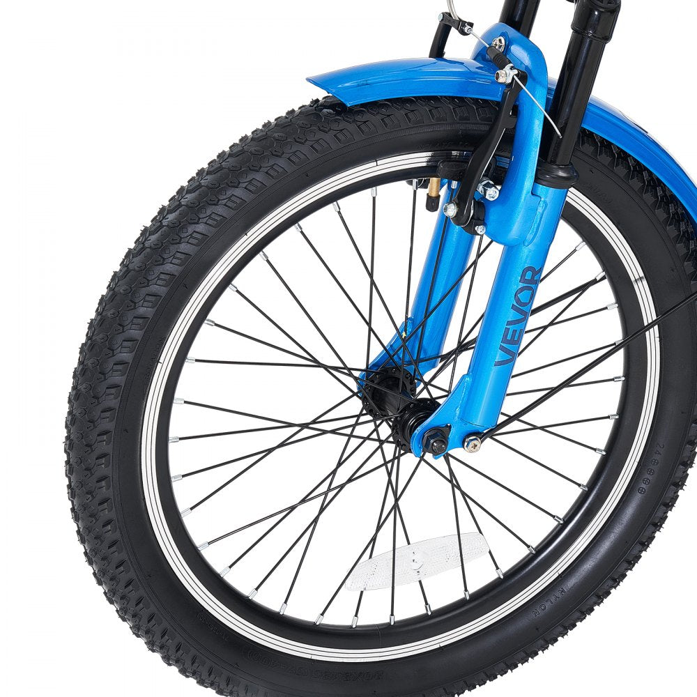 VEVOR Folding Adult Tricycle 24 inch 3 Wheel Foldable Trikes for Adult, Cruiser Bike with Cargo Basket, Adjustable Seat, and Double-Wall Wheel Rims, Shopping Picnic Tricycles for Women, Men, Seniors