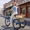VEVOR Folding Adult Tricycle 24 inch 7 Speed Foldable Trikes for Adult, 3 Wheel Cruiser Bike w/ Cargo Basket, Adjustable Seat, Double-Wall Wheel Rims, Shopping Picnic Tricycles for Women, Men, Senior