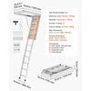 VEVOR Aluminum Attic Ladder, Fits 9.8'-10.3'/7.66'-9.8' Ceiling Height, 54" x 22.5" Opening, 375 lbs Load Capacity, Multi-Purpose Foldable Lightweight and Portable Attic Stairs for Convenient Access