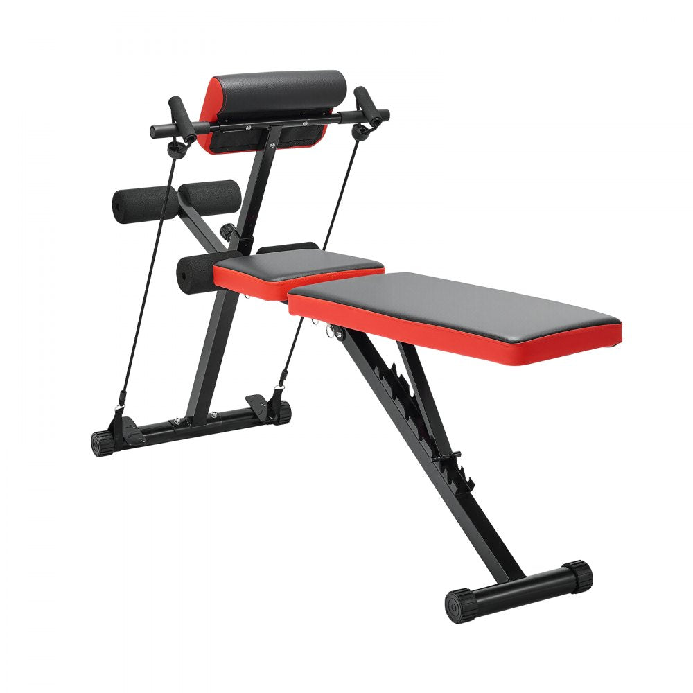 VEVOR Multi-Functional Weight Bench for Full Body Workout, Roman Chair Hyperextension Bench, 770 lbs Adjustable & Foldable Equipment for Back Arm Core Ab Workout, Sit Up Exercise Machine for Home Gym