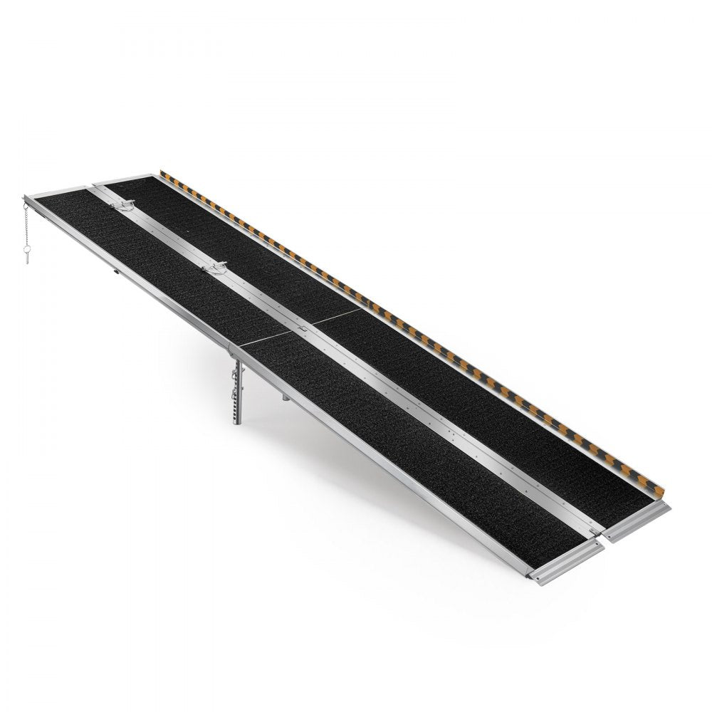 VEVOR Portable Wheelchair Ramp, 10FT, Non-Slip Aluminum Folding Handicap Ramp for Wheelchair, 800 lbs Capacity, Door Threshold Ramps for Home Steps, Stairs, Entry, Threshold, Doorways, Scooter, Curbs