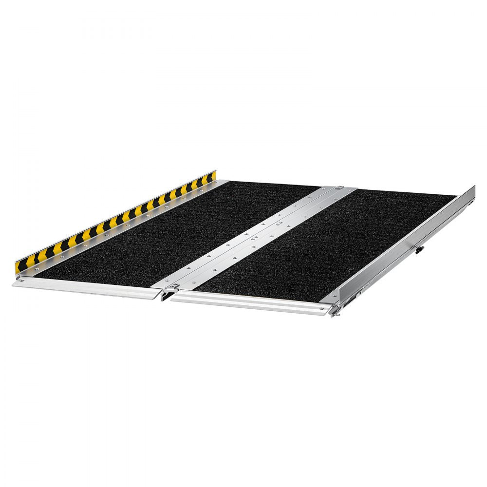 VEVOR Portable Wheelchair Ramp, 4FT, Non-Slip Aluminum Folding Handicap Ramp for Wheelchair, 800 lbs Capacity, Door Threshold Ramps for Home Steps, Stairs, Entry, Threshold, Doorways, Scooter, Curbs