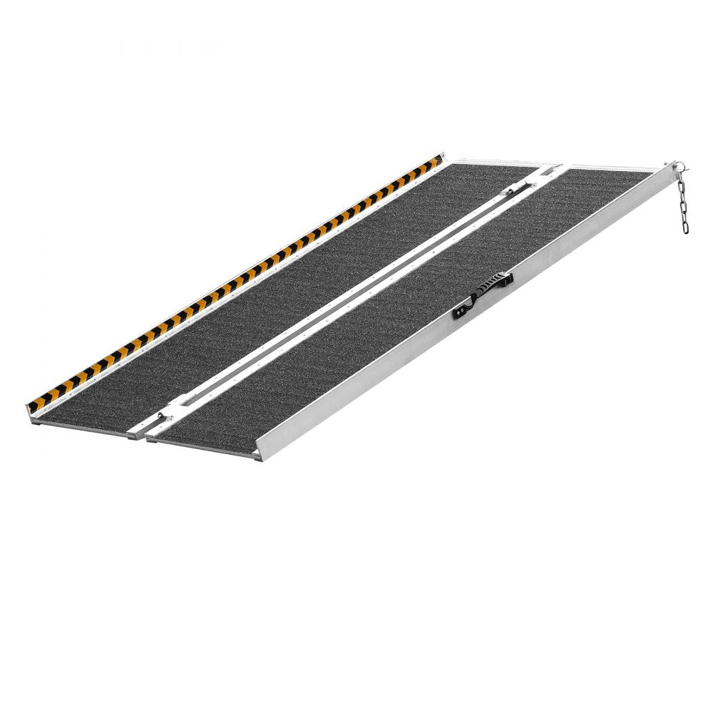 VEVOR Portable Wheelchair Ramp, 4 ft 800 lbs Capacity, Non-Slip Aluminum Folding Threshold Ramp, Foldable Mobility Scooter Ramp Wheel Chair Ramp, Handicap Ramp for Home Steps, Stairs, Doorways, Curbs