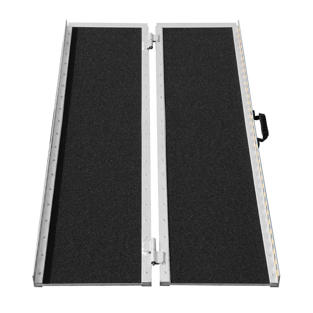 VEVOR Portable Wheelchair Ramp, 4 ft 800 lbs Capacity, Non-Slip Aluminum Folding Threshold Ramp, Foldable Mobility Scooter Ramp Wheel Chair Ramp, Handicap Ramp for Home Steps, Stairs, Doorways, Curbs
