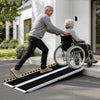 VEVOR Portable Wheelchair Ramp, 5FT, Non-Slip Aluminum Folding Handicap Ramp for Wheelchair, 800 lbs Capacity, Door Threshold Ramps for Home Steps, Stairs, Entry, Threshold, Doorways, Scooter, Curbs