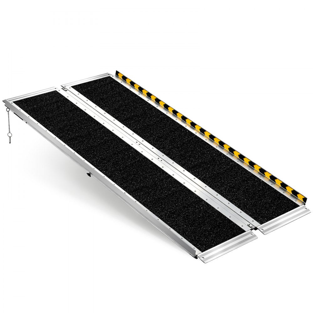 VEVOR Portable Wheelchair Ramp, 5FT, Non-Slip Aluminum Folding Handicap Ramp for Wheelchair, 800 lbs Capacity, Door Threshold Ramps for Home Steps, Stairs, Entry, Threshold, Doorways, Scooter, Curbs
