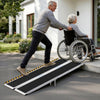 VEVOR Portable Wheelchair Ramp, 6FT, Non-Slip Aluminum Folding Handicap Ramp for Wheelchair, 800 lbs Capacity, Door Threshold Ramps for Home Steps, Stairs, Entry, Threshold, Doorways, Scooter, Curbs