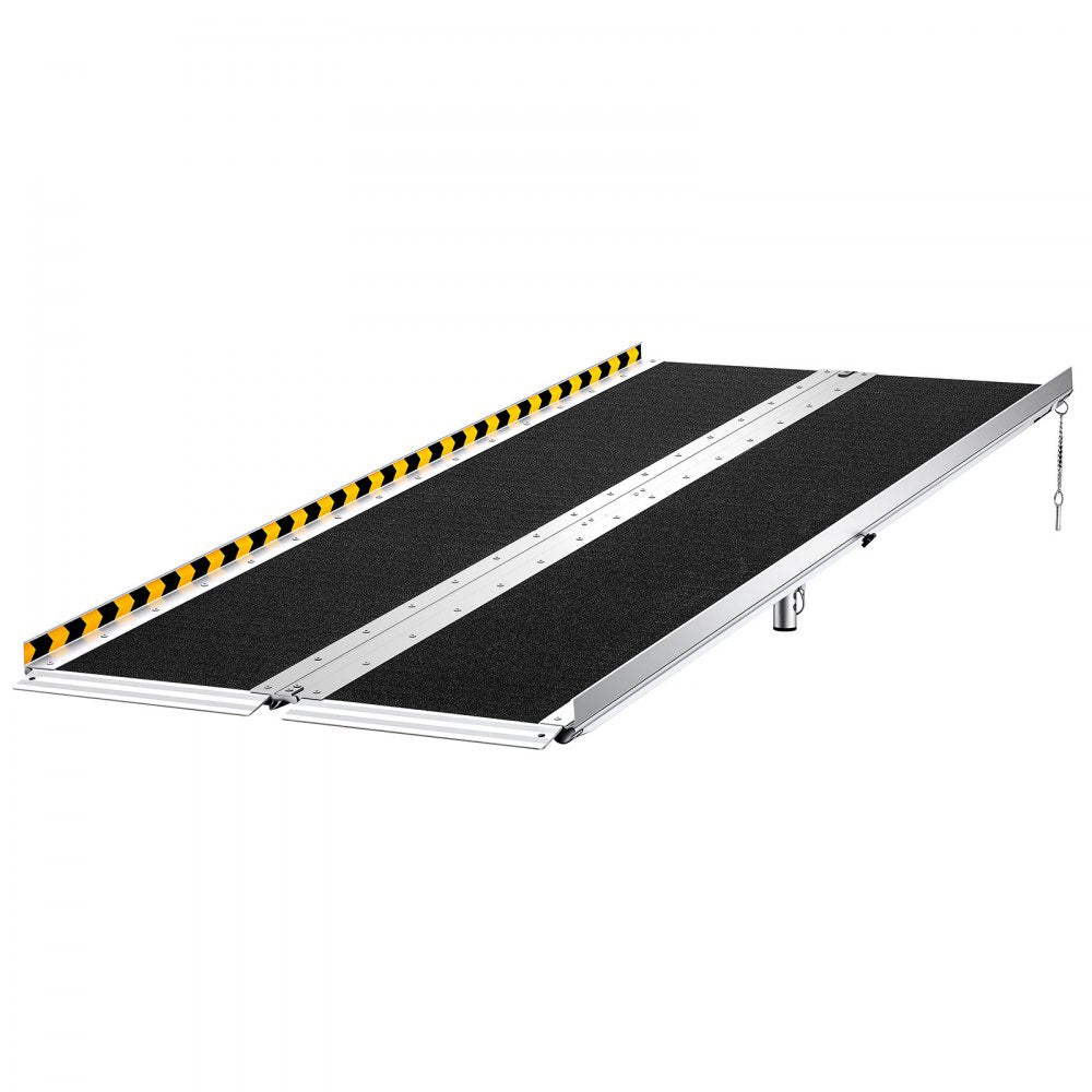 VEVOR Portable Wheelchair Ramp, 6FT, Non-Slip Aluminum Folding Handicap Ramp for Wheelchair, 800 lbs Capacity, Door Threshold Ramps for Home Steps, Stairs, Entry, Threshold, Doorways, Scooter, Curbs