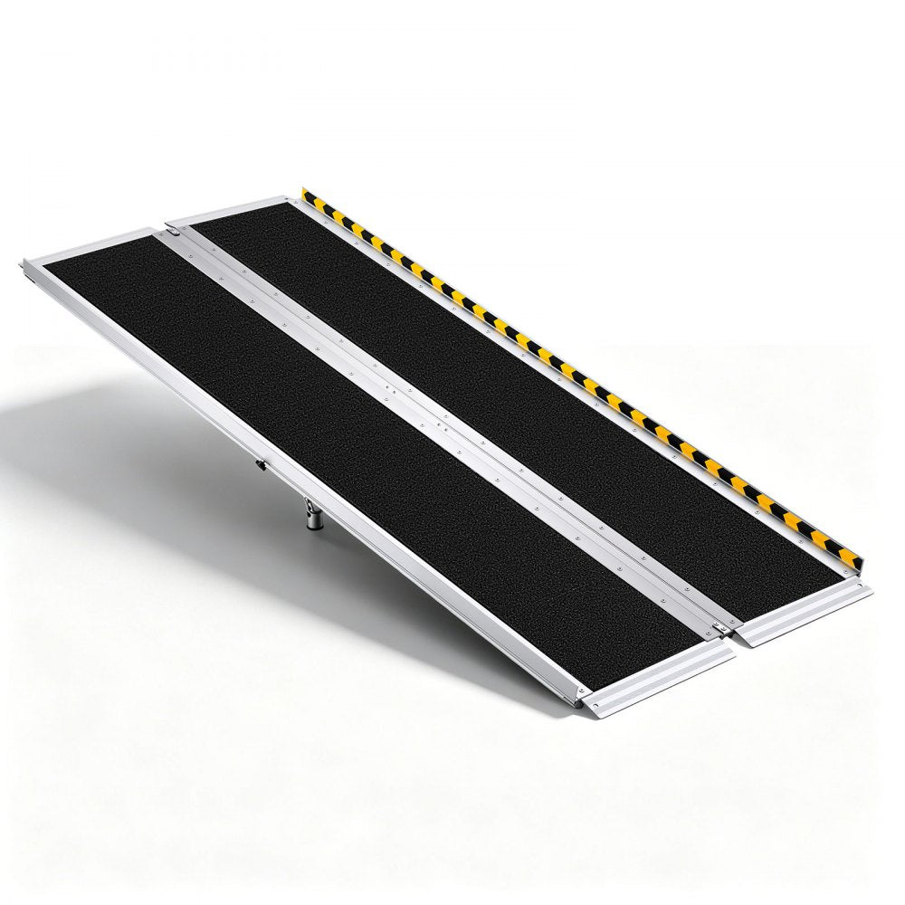 VEVOR Portable Wheelchair Ramp, 6FT, Non-Slip Aluminum Folding Handicap Ramp for Wheelchair, 800 lbs Capacity, Door Threshold Ramps for Home Steps, Stairs, Entry, Threshold, Doorways, Scooter, Curbs