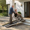 VEVOR Portable Wheelchair Ramp, 7FT, Non-Slip Aluminum Folding Handicap Ramp for Wheelchair, 800 lbs Capacity, Door Threshold Ramps for Home Steps, Stairs, Entry, Threshold, Doorways, Scooter, Curbs