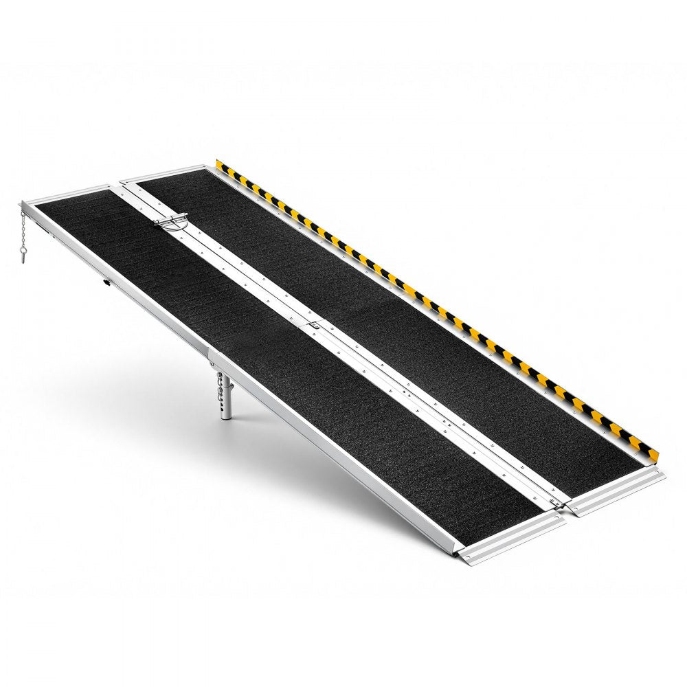 VEVOR Portable Wheelchair Ramp, 7FT, Non-Slip Aluminum Folding Handicap Ramp for Wheelchair, 800 lbs Capacity, Door Threshold Ramps for Home Steps, Stairs, Entry, Threshold, Doorways, Scooter, Curbs