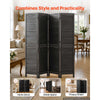 VEVOR Wood Room Divider 4 Panels 67 in Wood Folding Privacy Screen Black, For Room Separation & Home Decor, Solid Frame, 360° Two-Way Hinges, Easy Assembly, Louvered Wooden Partition with Hardware