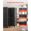 VEVOR Wood Room Divider 4 Panels 67 in Wood Folding Privacy Screen Black, For Room Separation & Home Decor, Solid Frame, 360° Two-Way Hinges, Easy Assembly, Louvered Wooden Partition with Hardware