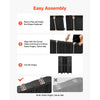 VEVOR Wood Room Divider 4 Panels 67 in Wood Folding Privacy Screen Black, For Room Separation & Home Decor, Solid Frame, 360° Two-Way Hinges, Easy Assembly, Louvered Wooden Partition with Hardware