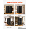 VEVOR Wood Room Divider 4 Panels 67 in Wood Folding Privacy Screen Black, For Room Separation & Home Decor, Solid Frame, 360° Two-Way Hinges, Easy Assembly, Louvered Wooden Partition with Hardware