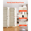 VEVOR Wood Room Divider 4 Panels 67 in Tall Wood Folding Privacy Screen, For Room Separation & Home Decor, Solid Frame, 360° Two-Way Hinges, Easy Assembly, Louvered Wooden Partition with Hardware