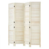 VEVOR Wood Room Divider 4 Panels 67 in Tall Wood Folding Privacy Screen, For Room Separation & Home Decor, Solid Frame, 360° Two-Way Hinges, Easy Assembly, Louvered Wooden Partition with Hardware