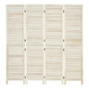 VEVOR Wood Room Divider 4 Panels 67 in Tall Wood Folding Privacy Screen, For Room Separation & Home Decor, Solid Frame, 360° Two-Way Hinges, Easy Assembly, Louvered Wooden Partition with Hardware