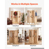 VEVOR Wood Room Divider Pegboard Wood Folding Privacy Screen with Shelves, For Room Separation & Home Decor, 4 Panels, Solid Frame with X Pattern, 360° Two-Way Hinges, Wooden Partition with Hardware