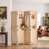 VEVOR Wood Room Divider Pegboard Wood Folding Privacy Screen with Shelves, For Room Separation & Home Decor, 4 Panels, Solid Frame with X Pattern, 360° Two-Way Hinges, Wooden Partition with Hardware