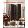 VEVOR Wood Room Divider 4 Panels Wood Folding Privacy Screen Y Pattern, For Room Separation & Home Decor, 67 inches Tall, Solid Frame, 360° Two-Way Hinges, Rustic Wooden Partition with Hardware