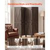 VEVOR Wood Room Divider 4 Panels Wood Folding Privacy Screen X Pattern, For Room Separation & Home Decor, 67 inches Tall, Solid Frame, 360° Two-Way Hinges, Rustic Wooden Partition with Hardware