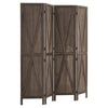 VEVOR Wood Room Divider 4 Panels Wood Folding Privacy Screen X Pattern, For Room Separation & Home Decor, 67 inches Tall, Solid Frame, 360° Two-Way Hinges, Rustic Wooden Partition with Hardware