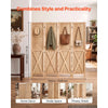 VEVOR Wood Room Divider 4 Panels 59.8" Pegboard Wood Folding Privacy Screen, For Room Separation & Home Decor, Solid Frame with X Pattern, 360° Two-Way Hinges, Rustic Wooden Partition with Hardware