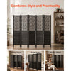 VEVOR Wood Room Divider 6 Panels 67 in Carved Wood Folding Privacy Screen, For Room Separation & Home Decor, Solid Frame, 360° Two-Way Hinges, Easy Assembly, Louvered Wooden Partition with Hardware